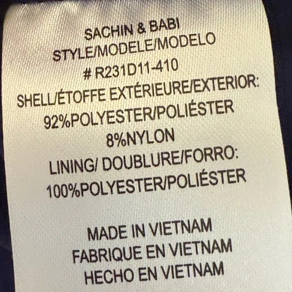 SACHIN & BABI Diana Mid Length Stretch Crepe Dress Navy NWT Size 6 - Picture 8 of 10